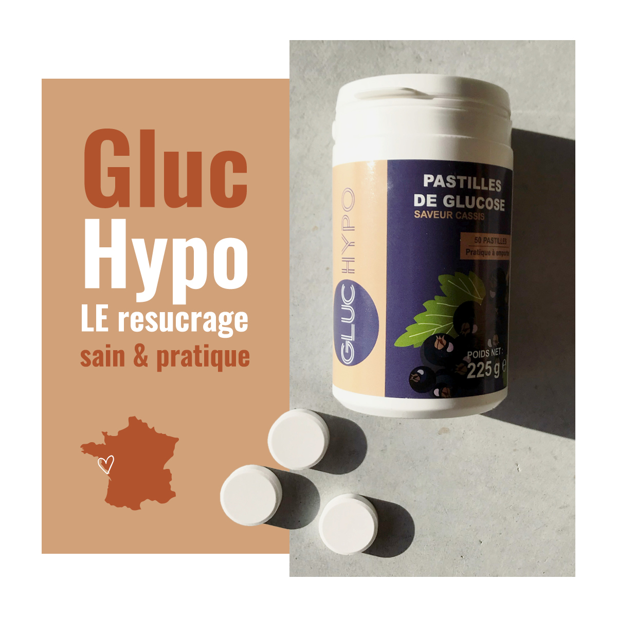 Gluc Hypo, pastille de glucose pour les hypoglycémies